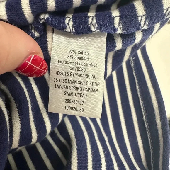 Janie and Jack Striped Pointe Dress White and Navy Size 7 - Picture 5 of 5